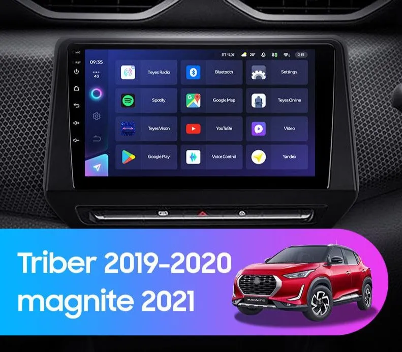 Car Dealz Elite 4G Data Model 10.2" Android 12.0 For Renault Triber 2019 - 2020 For Nissan Magnite 2021